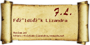Földiák Lizandra névjegykártya